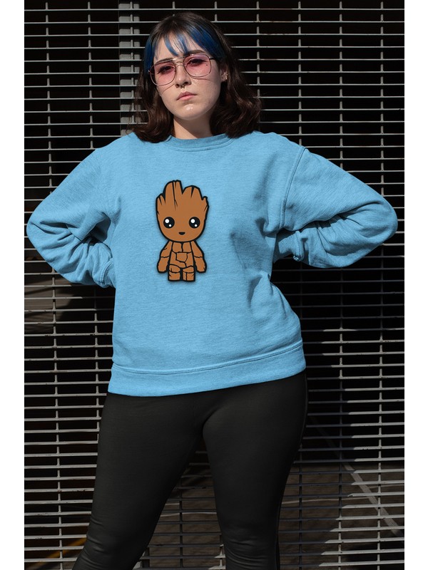 Angemiel Wear Groot Bebek Mavi Kadin Sweatshirt Fiyati