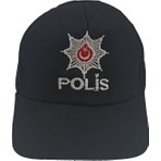 Mercantex Çocuk Polis Kepi Siyah Poligabardin Kumaşla Üretilmiş Standart Beden