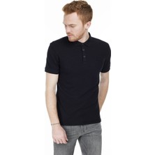 Lee Cooper Tylen Erkek %100 Pamuk Polo Yaka T-Shirt Siyah