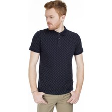 Lee Cooper Nature Erkek %100 Pamuk Baskılı Polo Yaka T-Shirt Lacivert