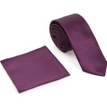 Brianze Mürdüm Oxford Model Mendilli Slim Kravat-Brianze 