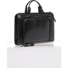 Sergio Giorgianni Luxury SG071219 Kroko/siyah Unisex Evrak Çantası