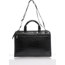 Sergio Giorgianni Luxury SG071219 Kroko/siyah Unisex Evrak Çantası