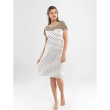 Blackspade Kadın Puantiyeli Gecelik 6813 Vizon S