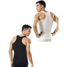 Namaldı 6'lı Arkası Çarpraz  Pamuk Ribana Erkek Atlet