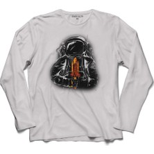 Kendim Seçtim Astronot Uzay Cosmos Space Galaksi Gezegen Uzun Kollu Sweatshirt