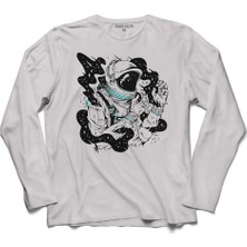 Kendim Seçtim Astronot Uzay Space Cosmos Galaksi Gezegen 3 Uzun Kollu Sweatshirt