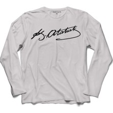 Kendim Seçtim Mustafa Kemal Atatürk İmzası İmza 10 Kasım Uzun Kollu Sweatshirt