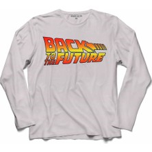 Kendim Seçtim Back To The Future Geleceğe Dönüş Logo Uzun Kollu Sweatshirt