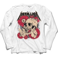 Kendim Seçtim Metallıca Skull Battery The Shortest Straw Uzun Kollu Sweatshirt