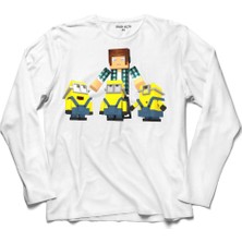 Kendim Seçtim Mınecraft Mınıons Minyonlar Mınıoncraft 2 Uzun Kollu Sweatshirt