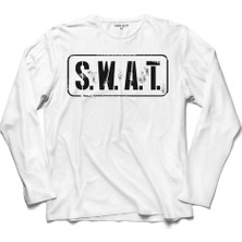 Kendim Seçtim Swat S.W.A.T. Polis  Özel Kuvvetler Bordo Bereli 3 Kollu Sweatshirt