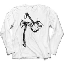 Kendim Seçtim Kaptan Amaerika Captaın Amerıca Thor Tokmak Uzun Kollu Sweatshirt