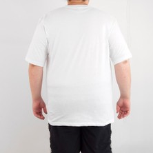 Bant Giyim - Barkod 4xl Büyük Beden Beyaz Erkek T-Shirt