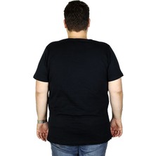ModeXL Büyük Beden Erkek Tshirt Bisiklet Yaka Basic 20031 Lacivert