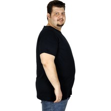 ModeXL Büyük Beden Erkek Tshirt Bisiklet Yaka Basic 20031 Lacivert