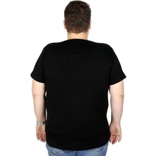 ModeXL Büyük Beden Erkek Tshirt Bisiklet Yaka Basic 20031 Siyah
