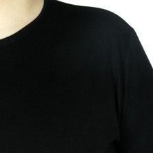 ModeXL Büyük Beden Erkek Tshirt Bisiklet Yaka Basic 20031 Siyah
