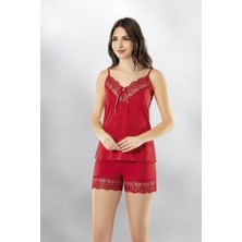 Kota 6341 Kadın Dantel Detaylı Penye Alet Şort Gecelik Takım