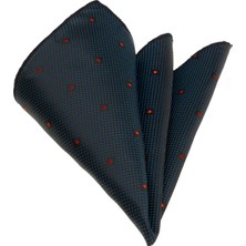 Exve Exclusive Lacivert Kırmızı Kareli Cep Yaka Mendili