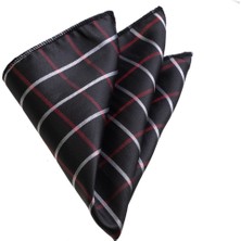 Exve Exclusive Siyah Kırmızı Kareli Yaka Mendili