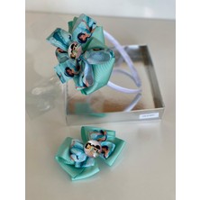 Queen Accessories Mint 2'li  Prenses Yasmin  Anne Kız Çocuk  Bebek Kombin Saten Taç Toka Seti