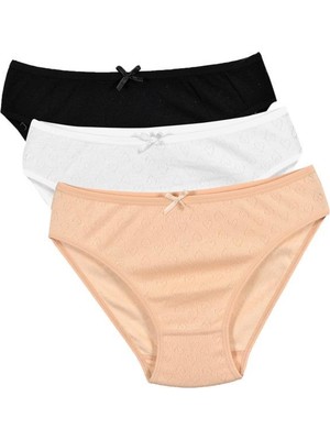 Özten 6'lı paket Jakarlı Kalp Desenli Kadın Bikini Külot 200