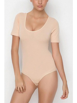 NBB Desensiz U Yaka Kısa Kol Kadın Body / Bodysuit 2945