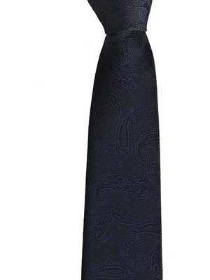 Brianze  Lacivert Şal Desen Slim Kravat Skt-2