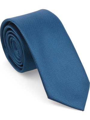 Brianze Petrol Mavisi Oxford Model Mendilli Slim Kravat-Brianze