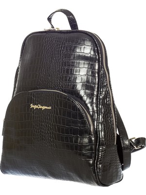 Sergio Giorgianni Luxury SG1581 Siyah Krk Kadın Sırt Çantası