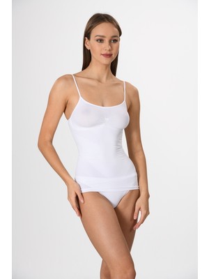 Miss Fit Ince Ip Askılı 16888 Örme Seamless Dikişsiz Soft Basic Kadın Parlak Korsajlı Korse Atlet