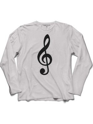Kendim Seçtim Sol Anahtarı Müzik Nota Es Gitar Saz Bağlama Uzun Kollu Sweatshirt