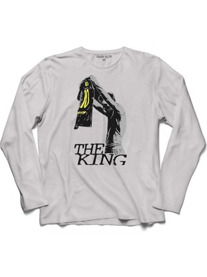 Kendim Seçtim The King Leo Lionel Messi Barcelona Forma Beyaz Uzun Kollu Sweatshirt