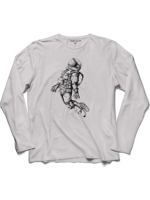 Kendim Seçtim Uçan Astronot Uzay Yolculuğu Cosmos Galaksi Uzun Kollu Sweatshirt