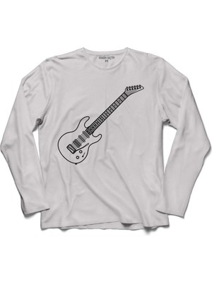 Kendim Seçtim Gitar Çizim Guitar Saz Rock Caz Müzik Nota Uzun Kollu Sweatshirt