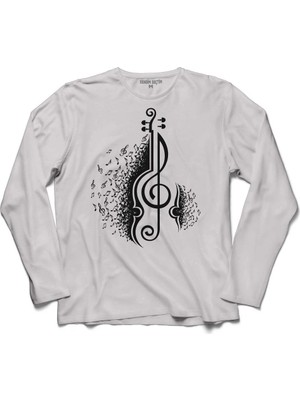Kendim Seçtim Sol Anahtarı Gitar Guitar Saz Rock Caz Müzik Uzun Kollu Sweatshirt