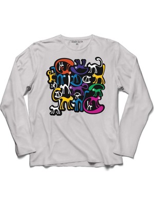 Kendim Seçtim Cats Kara Kediler Göz Black Cat Eye Uzun Kollu Sweatshirt