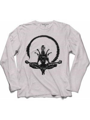 Kendim Seçtim Alıen Covenant Yoga Stencıl Uzun Kollu Sweatshirt