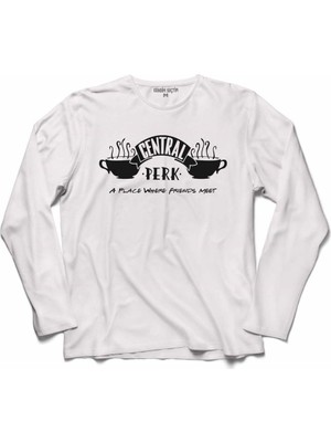 Kendim Seçtim Central Perk A Place Where Frıends Meet Logo Uzun Kollu Sweatshirt