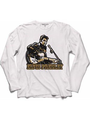 Kendim Seçtim Elvıs Presley Rock'N Roll'Un Kralı Rock King Uzun Kollu Sweatshirt