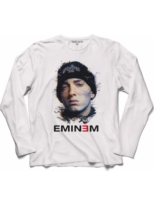 Kendim Seçtim Emınem 8 Mıles 8 Eıght Sekiz Mil Logo 3 Uzun Kollu Sweatshirt