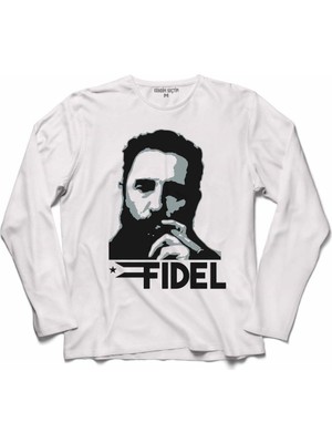 Kendim Seçtim Fıdel Castro Küba Devrimci Marksist Uzun Kollu Sweatshirt