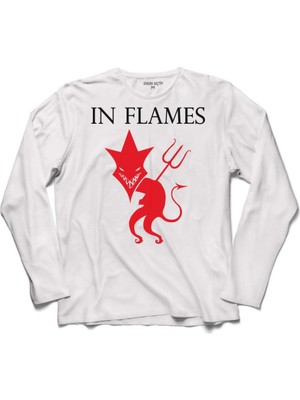 Kendim Seçtim In Flames Jesterhead Devıl Logo Uzun Kollu Sweatshirt
