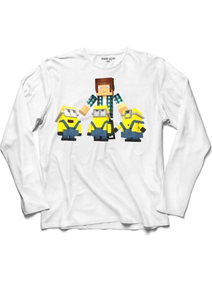 Kendim Seçtim Mınecraft Mınıons Minyonlar Mınıoncraft 2 Uzun Kollu Sweatshirt