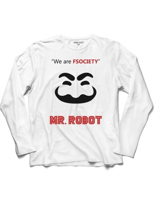 Kendim Seçtim Mr. RobotWho Is Fsocıety Ben Robot 2 Uzun Kollu Sweatshirt