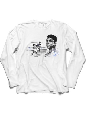 Kendim Seçtim Muhammed Ali Clay Smıle Boks Boksör Uzun Kollu Sweatshirt