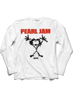 Kendim Seçtim Pearl Jam ALive Logo Uzun Kollu Sweatshirt
