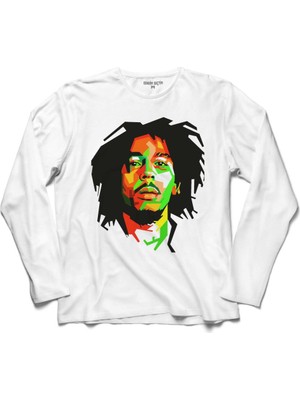 Kendim Seçtim Reggae Bob Marley Müzik Kralı Uzun Kollu Sweatshirt