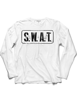 Kendim Seçtim Swat S.W.A.T. Polis  Özel Kuvvetler Bordo Bereli 3 Kollu Sweatshirt